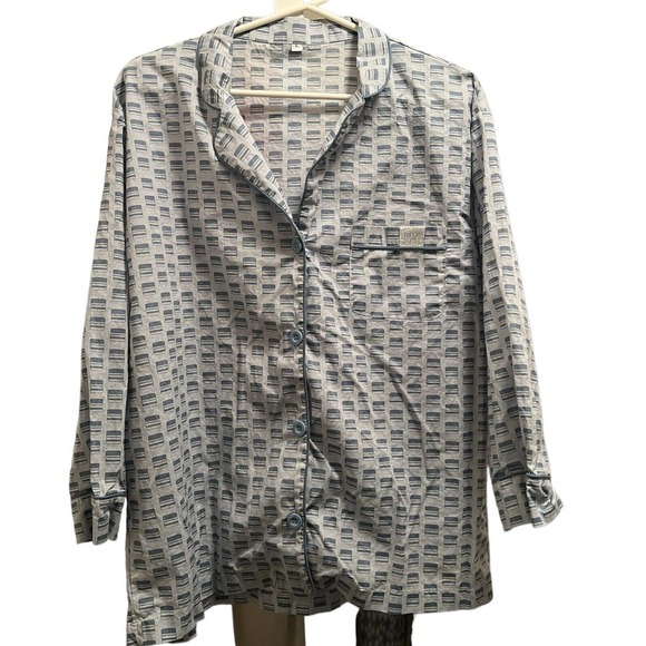 Rodan + and Fields 2 Piece Pajama Set PJ All Over Print Logo Promo Blue Large - Picture 3 of 7